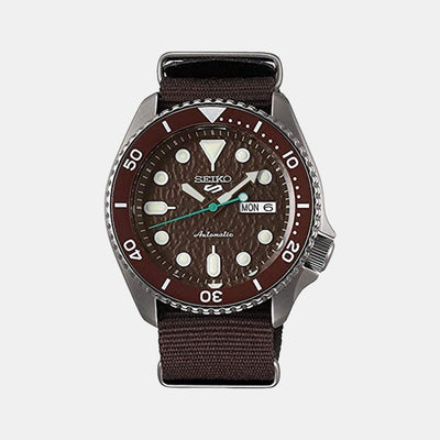 5 Sports Men Automatic Brown Dial Analog Nylon Watch SRPD85K1