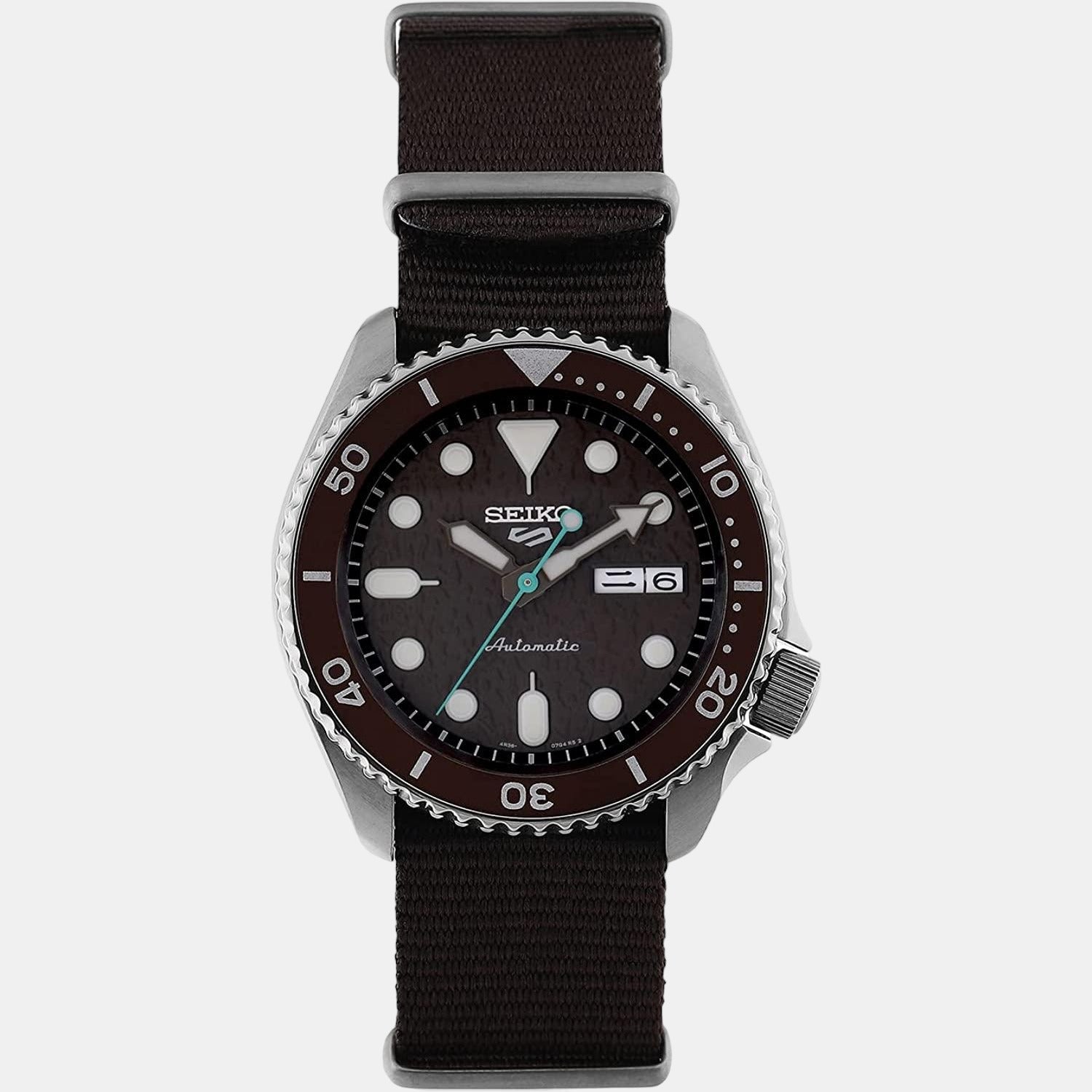 5 Sports Men Automatic Brown Dial Analog Nylon Watch SRPD85K1