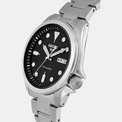 5 Sports Men Automatic Black Dial Analog Stainless Steel Watch SRPE55K1