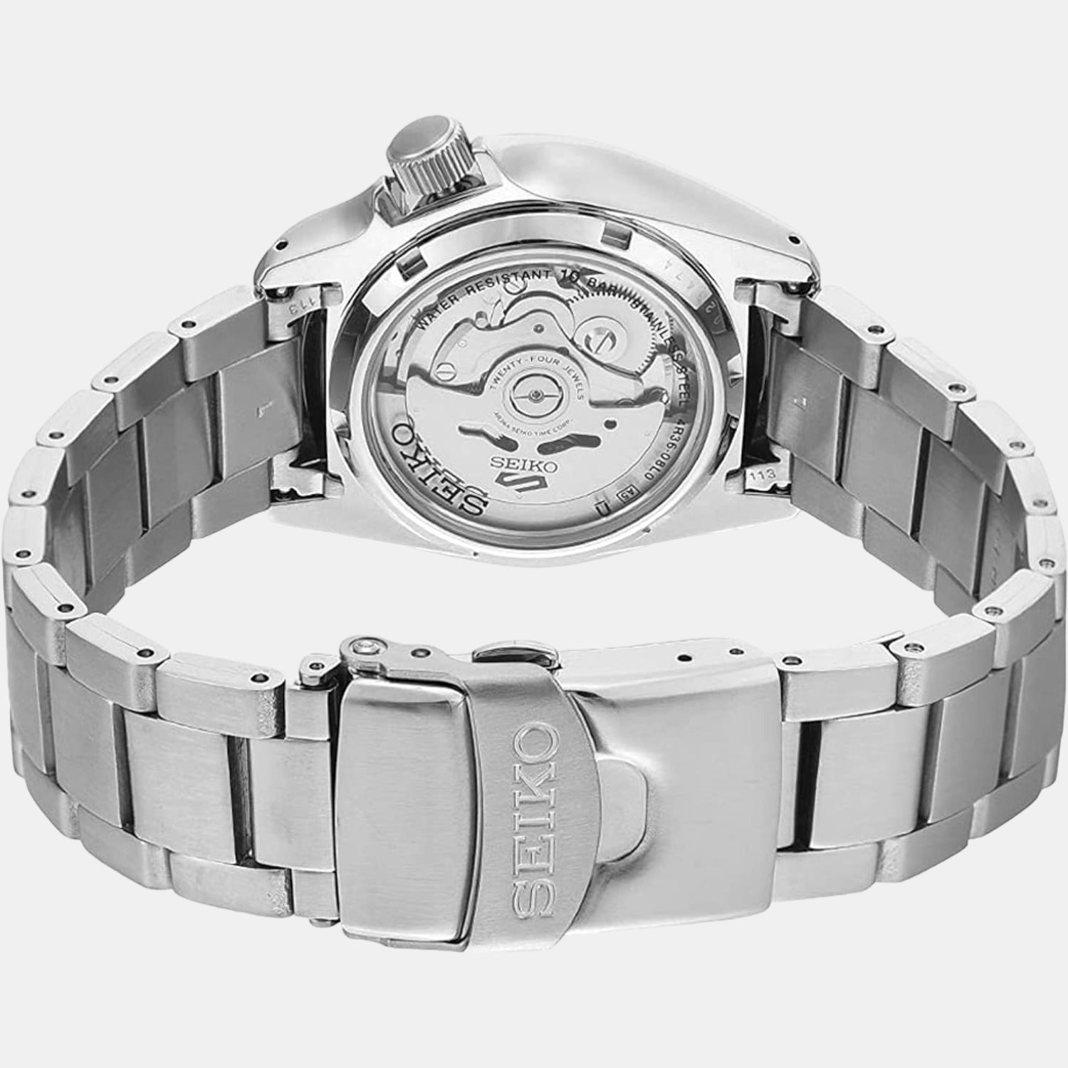 5 Sports Men Automatic Black Dial Analog Stainless Steel Watch SRPE55K1