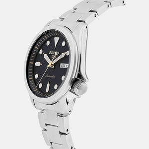 5 Sports Men Automatic Black Dial Analog Stainless Steel Watch SRPE57K1