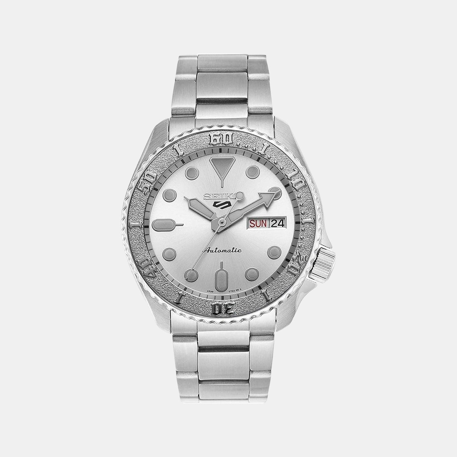 5 Sports Men Automatic Silver Dial Analog Stainless Steel Watch SRPE71K1