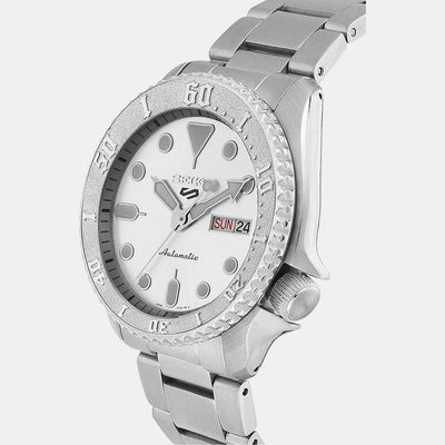 5 Sports Men Automatic Silver Dial Analog Stainless Steel Watch SRPE71K1