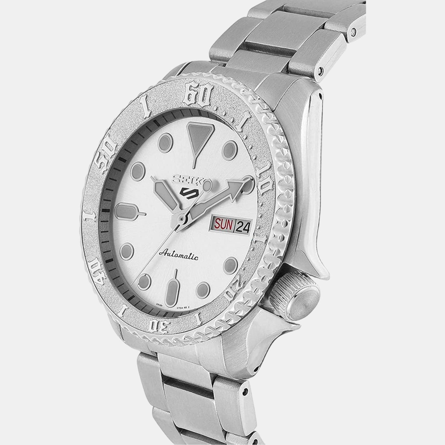 5 Sports Men Automatic Silver Dial Analog Stainless Steel Watch SRPE71K1