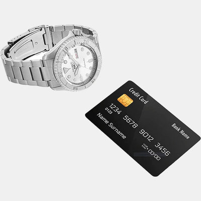 5 Sports Men Automatic Silver Dial Analog Stainless Steel Watch SRPE71K1
