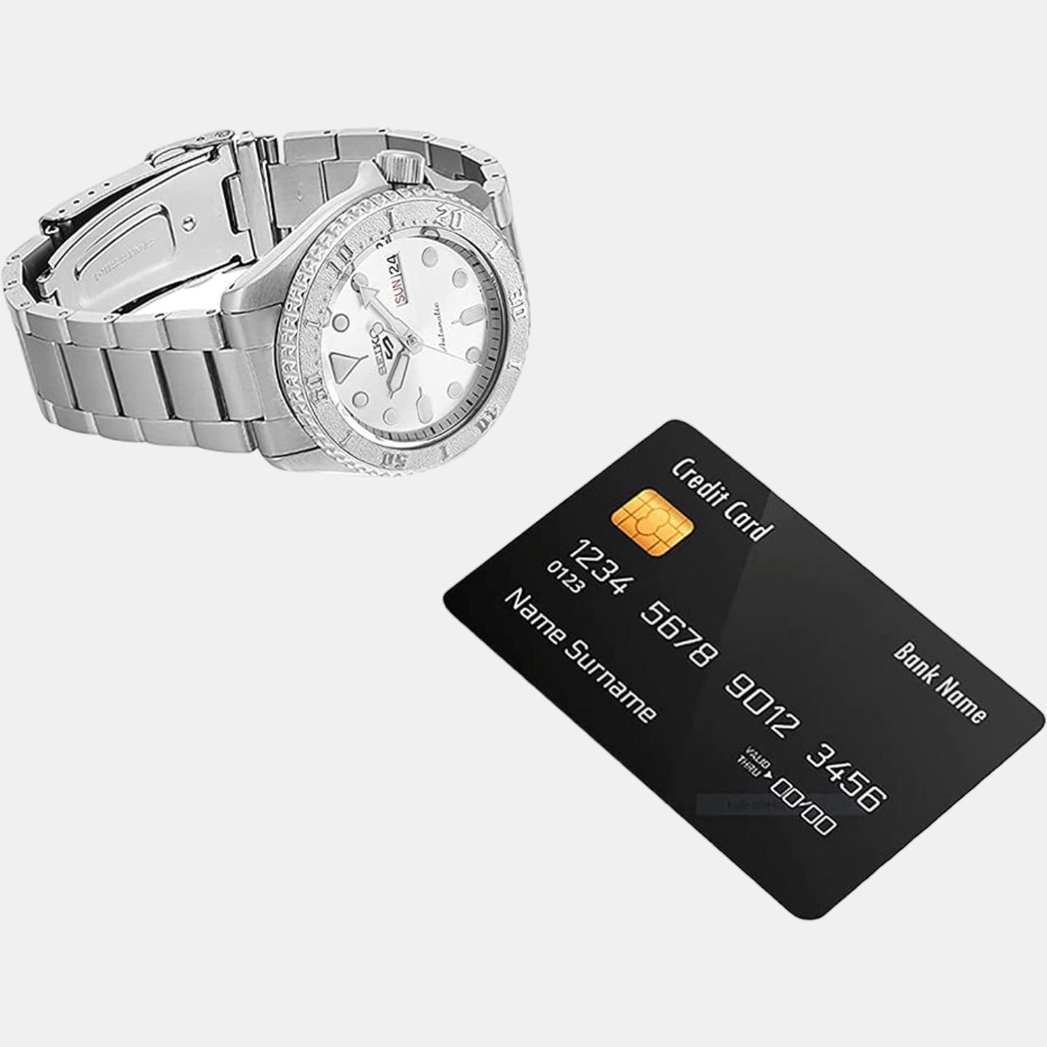 5 Sports Men Automatic Silver Dial Analog Stainless Steel Watch SRPE71K1