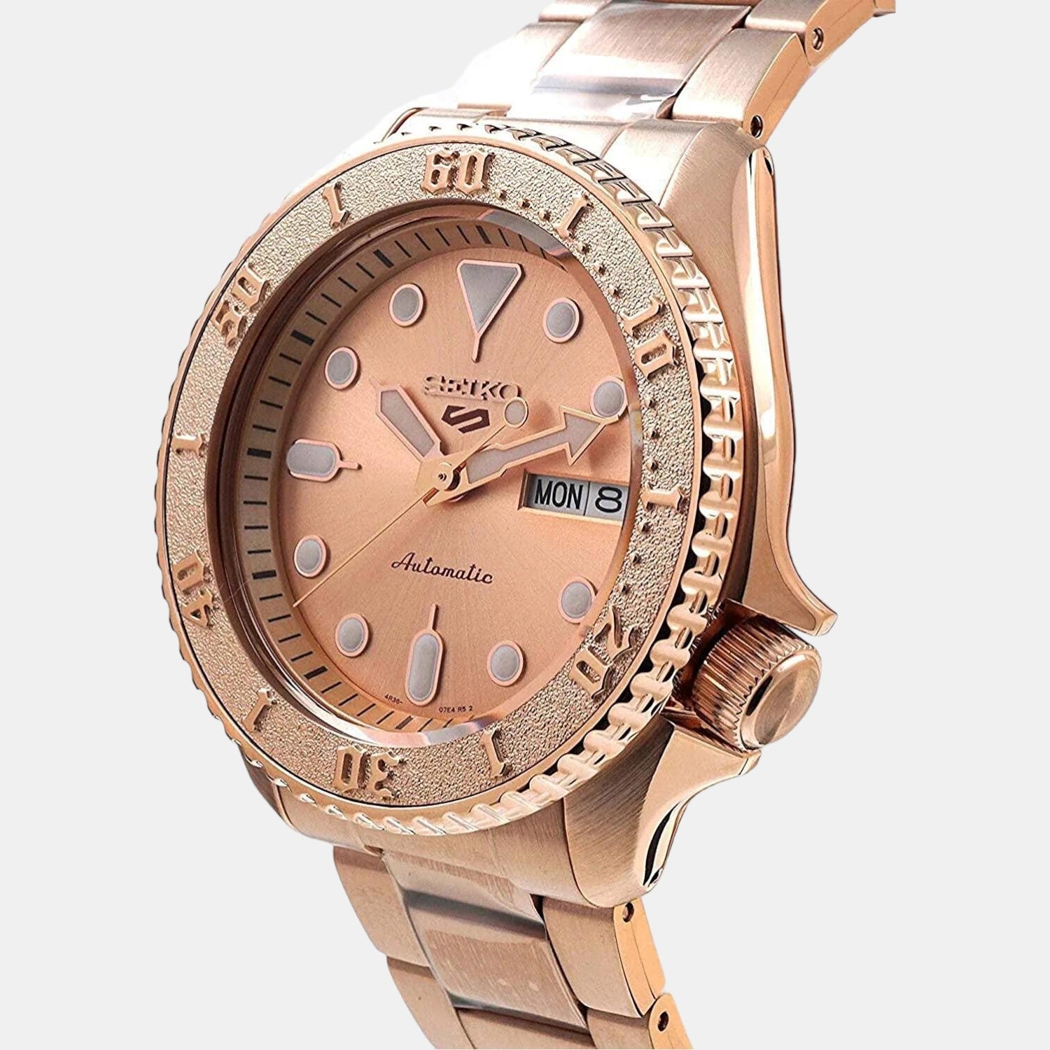 5 Sports Men Automatic Rose Gold Dial Analog Stainless Steel Watch SRPE72K1