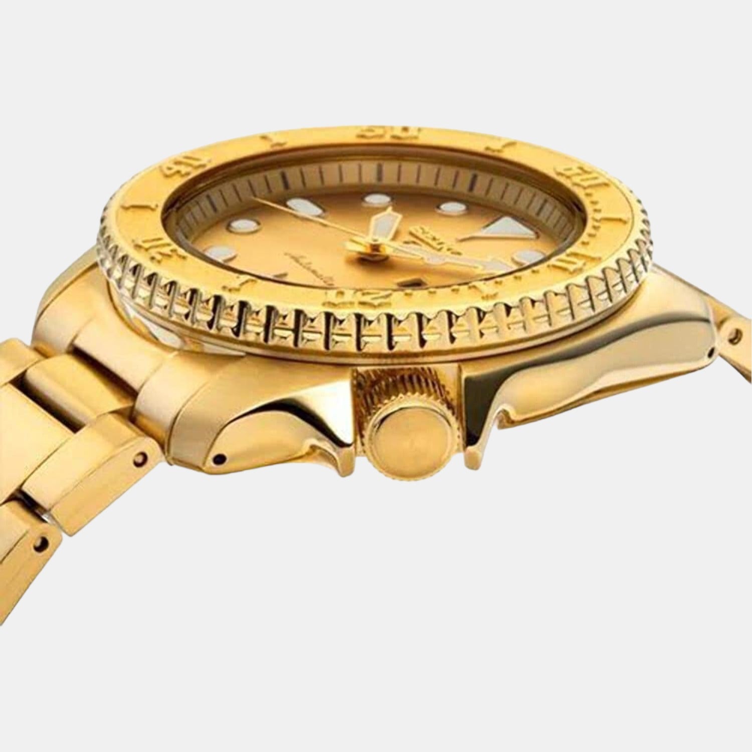 5 Sports Men Automatic Gold Dial Analog Stainless Steel Watch SRPE74K1