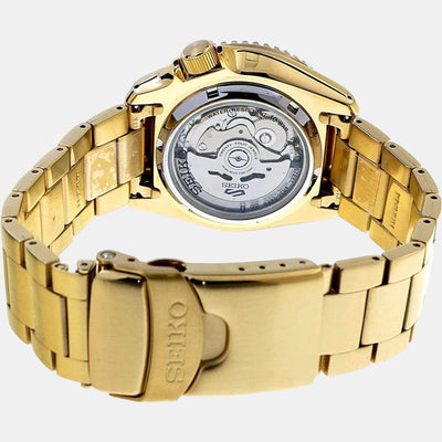 5 Sports Men Automatic Gold Dial Analog Stainless Steel Watch SRPE74K1