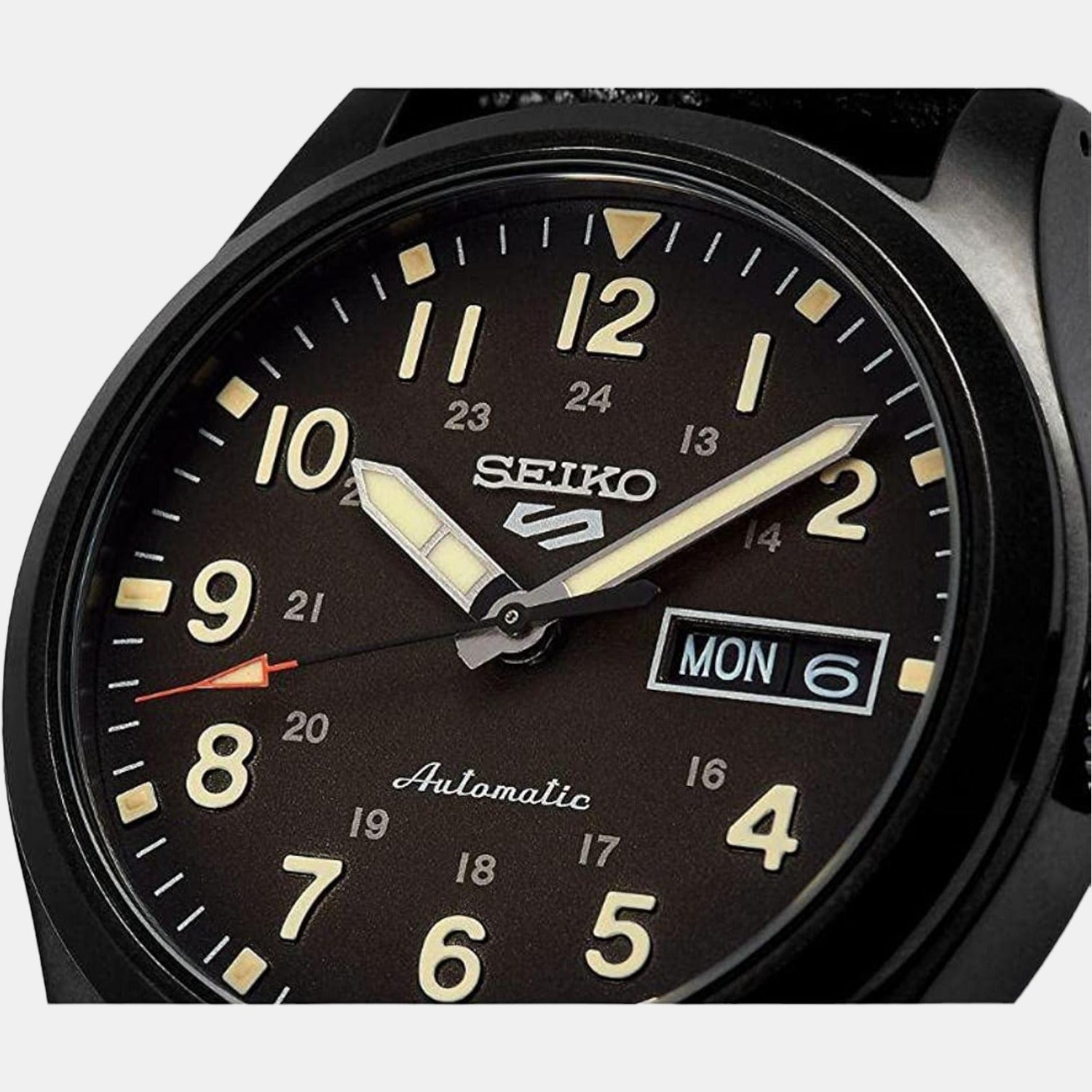 5 Sports Men Automatic Black Dial Analog Leather Watch SRPG41K1