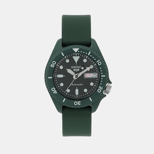 5 Sports Men Automatic Green Dial Analog Silicone Watch SRPG83K1