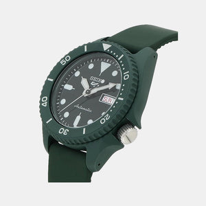 5 Sports Men Automatic Green Dial Analog Silicone Watch SRPG83K1