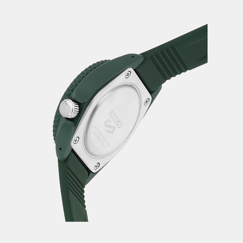 5 Sports Men Automatic Green Dial Analog Silicone Watch SRPG83K1