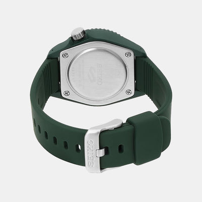 5 Sports Men Automatic Green Dial Analog Silicone Watch SRPG83K1