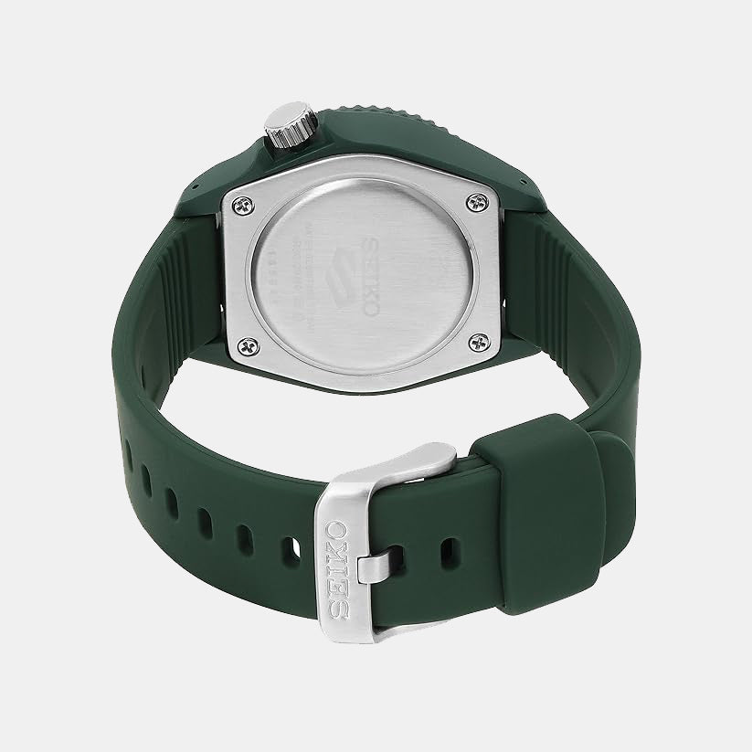 5 Sports Men Automatic Green Dial Analog Silicone Watch SRPG83K1