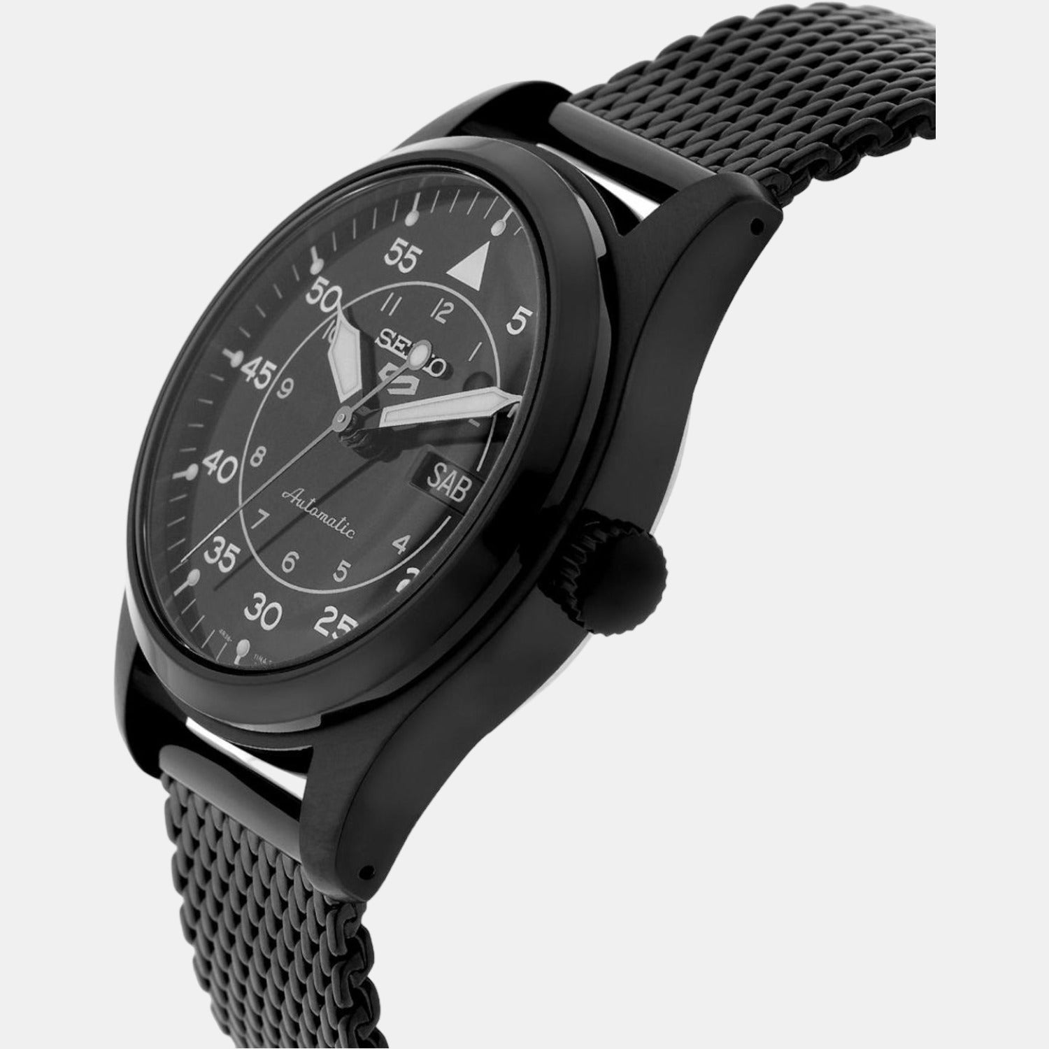 5 Sports Men Automatic Black Dial Analog Stainless Steel Watch SRPH25K1