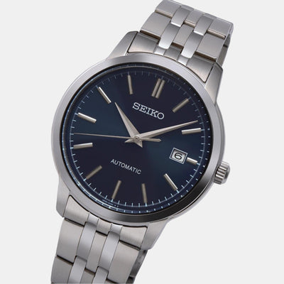 Dress Men Automatic Blue Dial Analog Stainless Steel Watch SRPH87K1