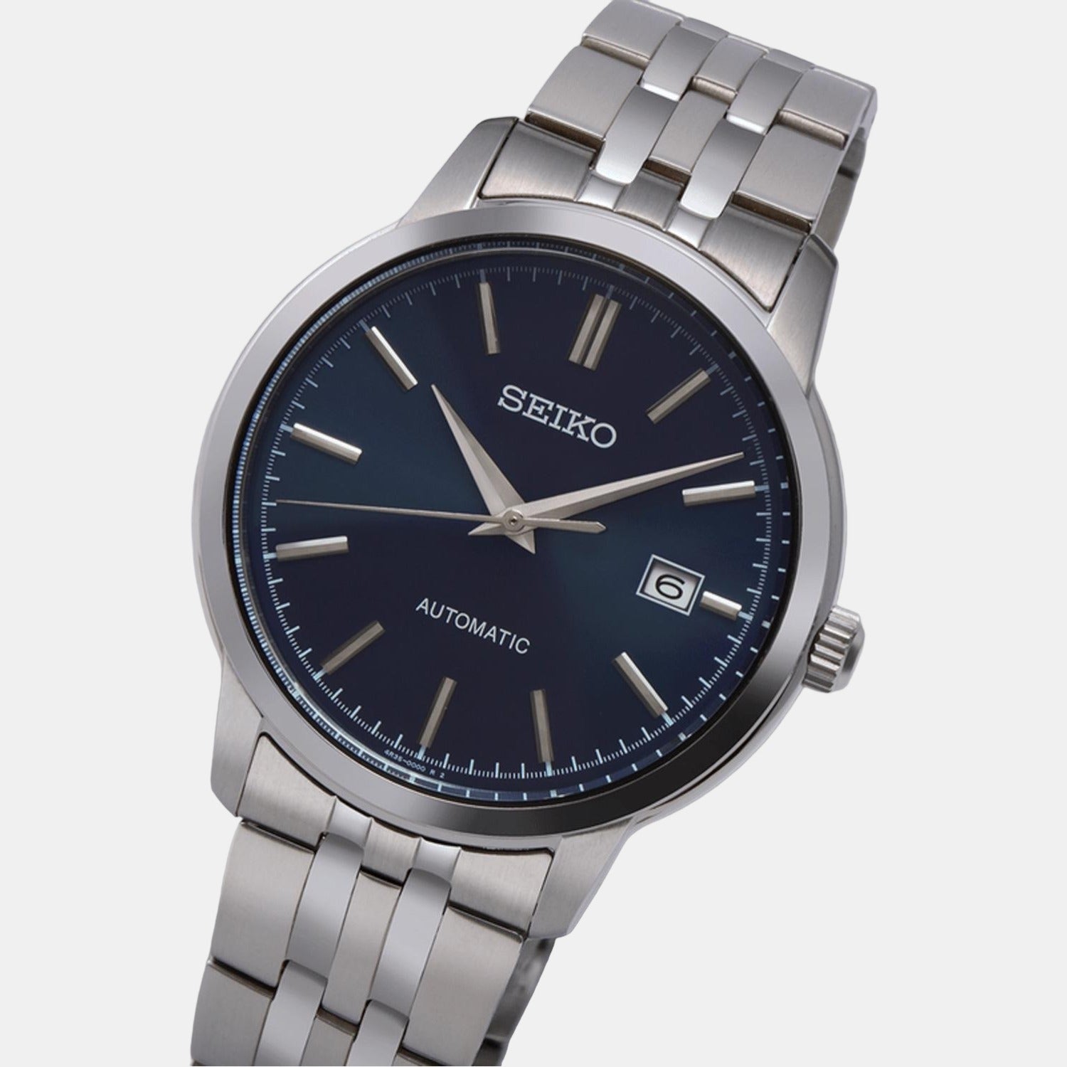 Dress Men Automatic Blue Dial Analog Stainless Steel Watch SRPH87K1