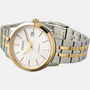 Dress Men Automatic White Dial Analog Stainless Steel Watch SRPH92K1