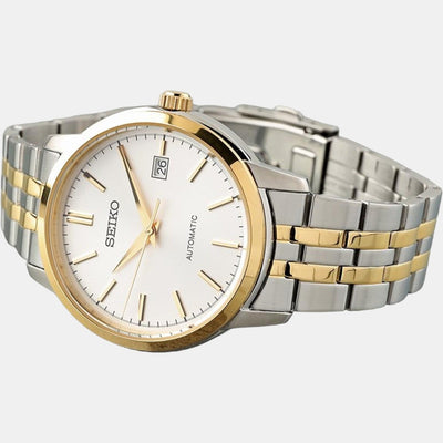 Dress Men Automatic White Dial Analog Stainless Steel Watch SRPH92K1