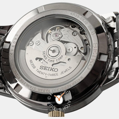 Dress Men Automatic White Dial Analog Stainless Steel Watch SRPH92K1