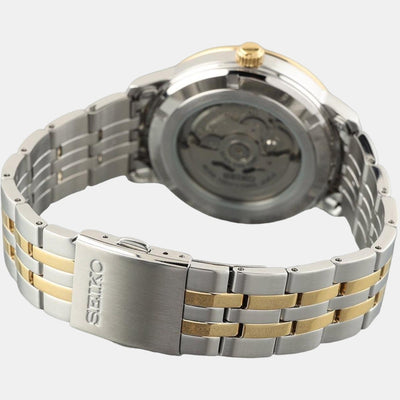 Dress Men Automatic White Dial Analog Stainless Steel Watch SRPH92K1