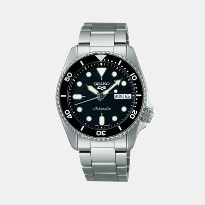 5 Sports Men Automatic Black Dial Analog Stainless Steel Watch SRPK29K1