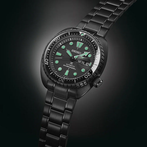 Seiko Prospex Black Series Night Vision Turtle Diver’s Black Dial 45mm Men SRPK43K1