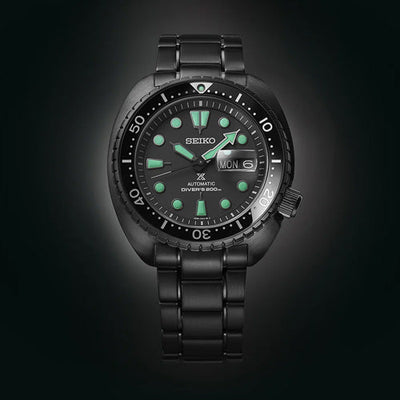 Seiko Prospex Black Series Night Vision Turtle Diver’s Black Dial 45mm Men SRPK43K1