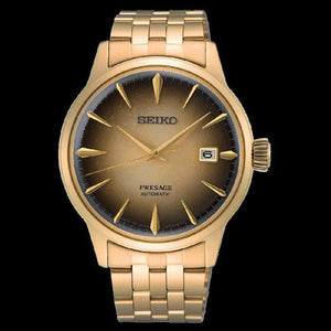 Seiko Presage Cocktail Time Half & Half Gradient Black & Yellow Gold Dial 40.5mm Men SRPK48J1