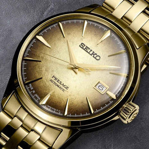 Seiko Presage Cocktail Time Half & Half Gradient Black & Yellow Gold Dial 40.5mm Men SRPK48J1
