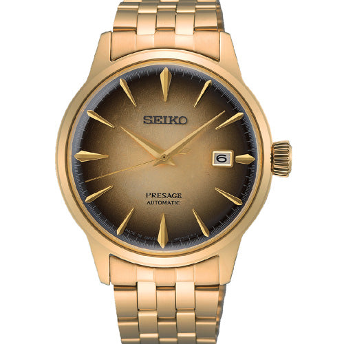 Seiko Presage Cocktail Time Half & Half Gradient Black & Yellow Gold Dial 40.5mm Men SRPK48J1