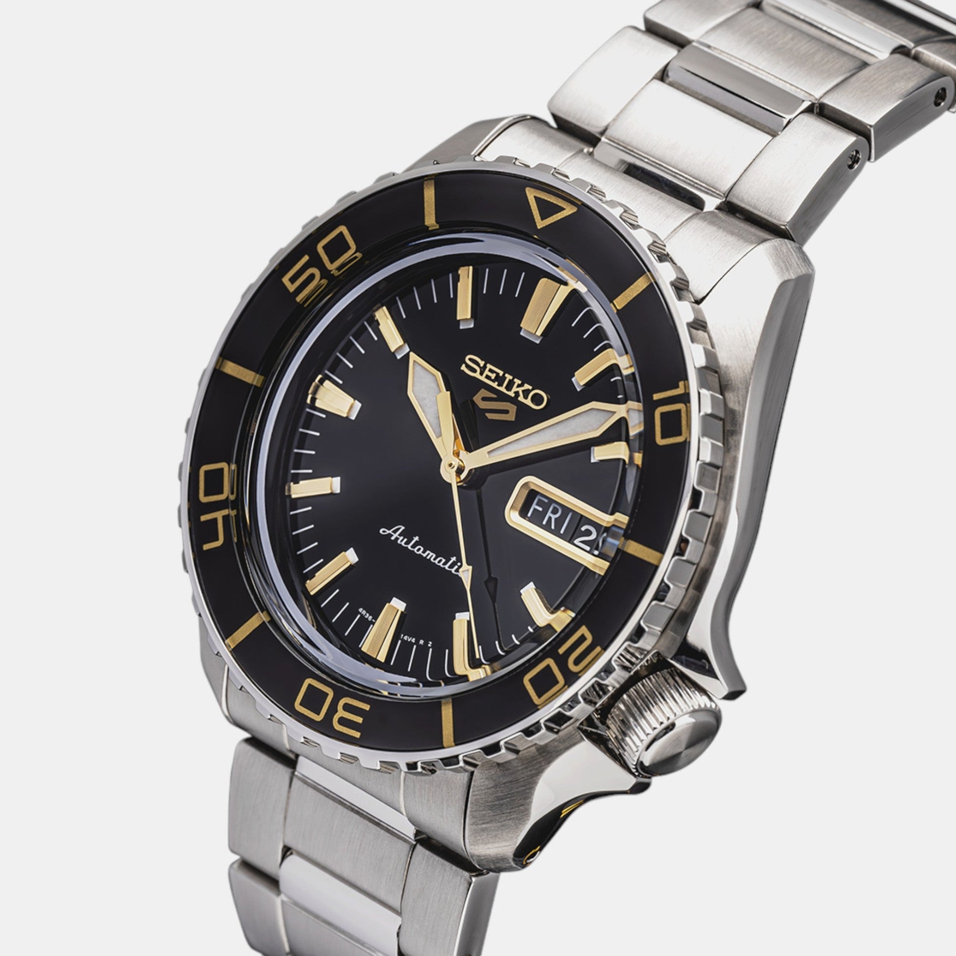5 Sports Men Automatic Black Dial Analog Stainless Steel Watch SRPK99K1