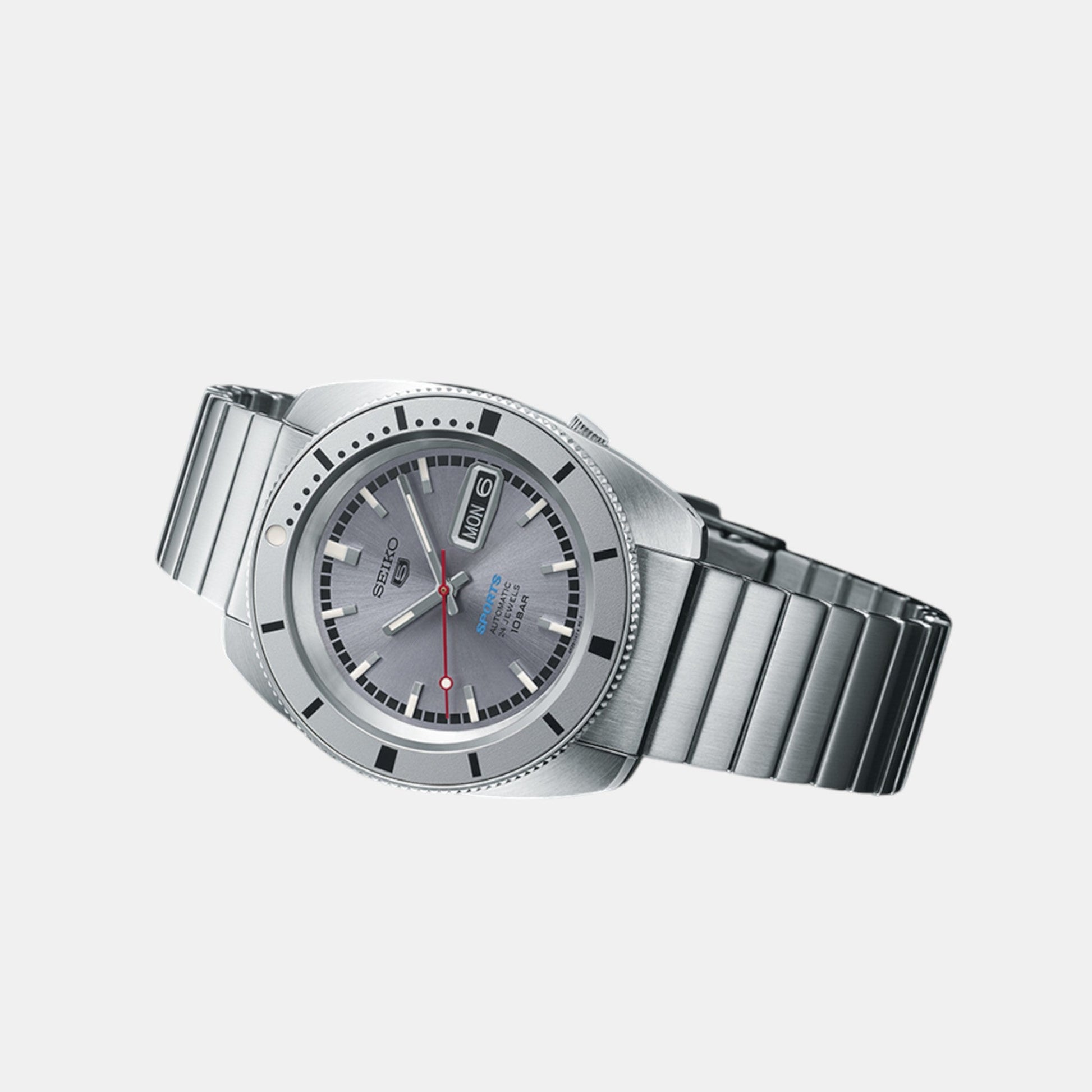5 Sports Men Automatic Grey Dial Analog Stainless Steel Watch SRPL03K1