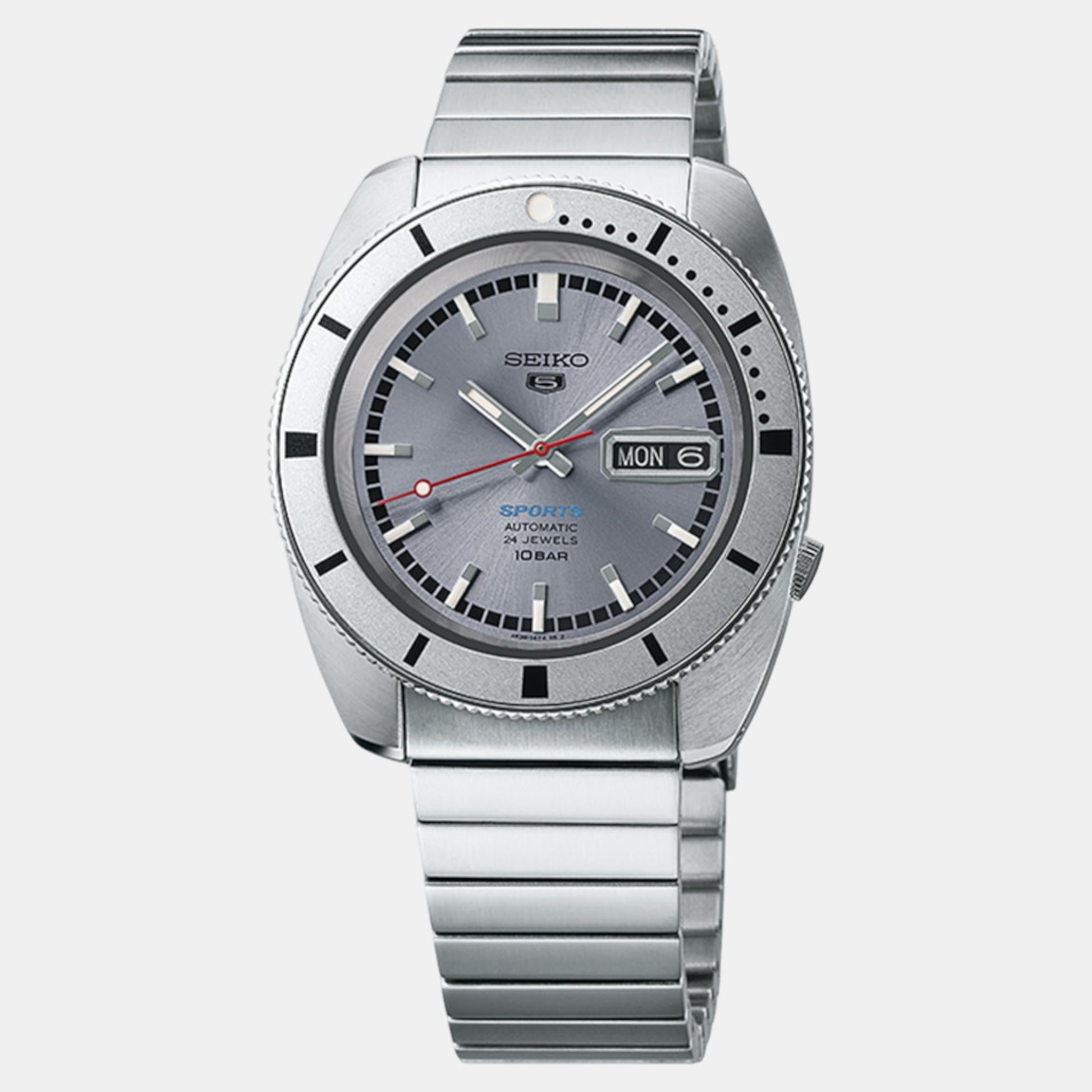 5 Sports Men Automatic Grey Dial Analog Stainless Steel Watch SRPL03K1