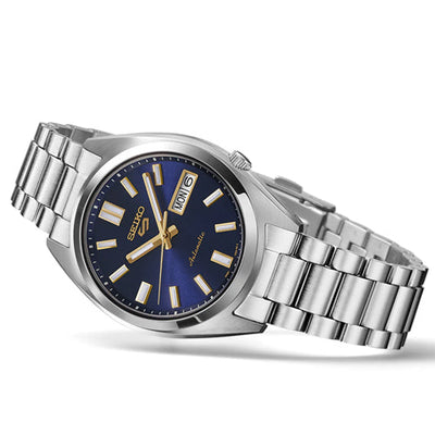 Seiko 5 Sports SNXS Vintage Gold Collection Navy Blue Dial Men 37.4mm SRPL55K1