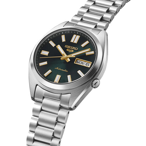 Seiko 5 Sports SNXS Vintage Gold Collection Green Dial Men 37.4mm SRPL57K1