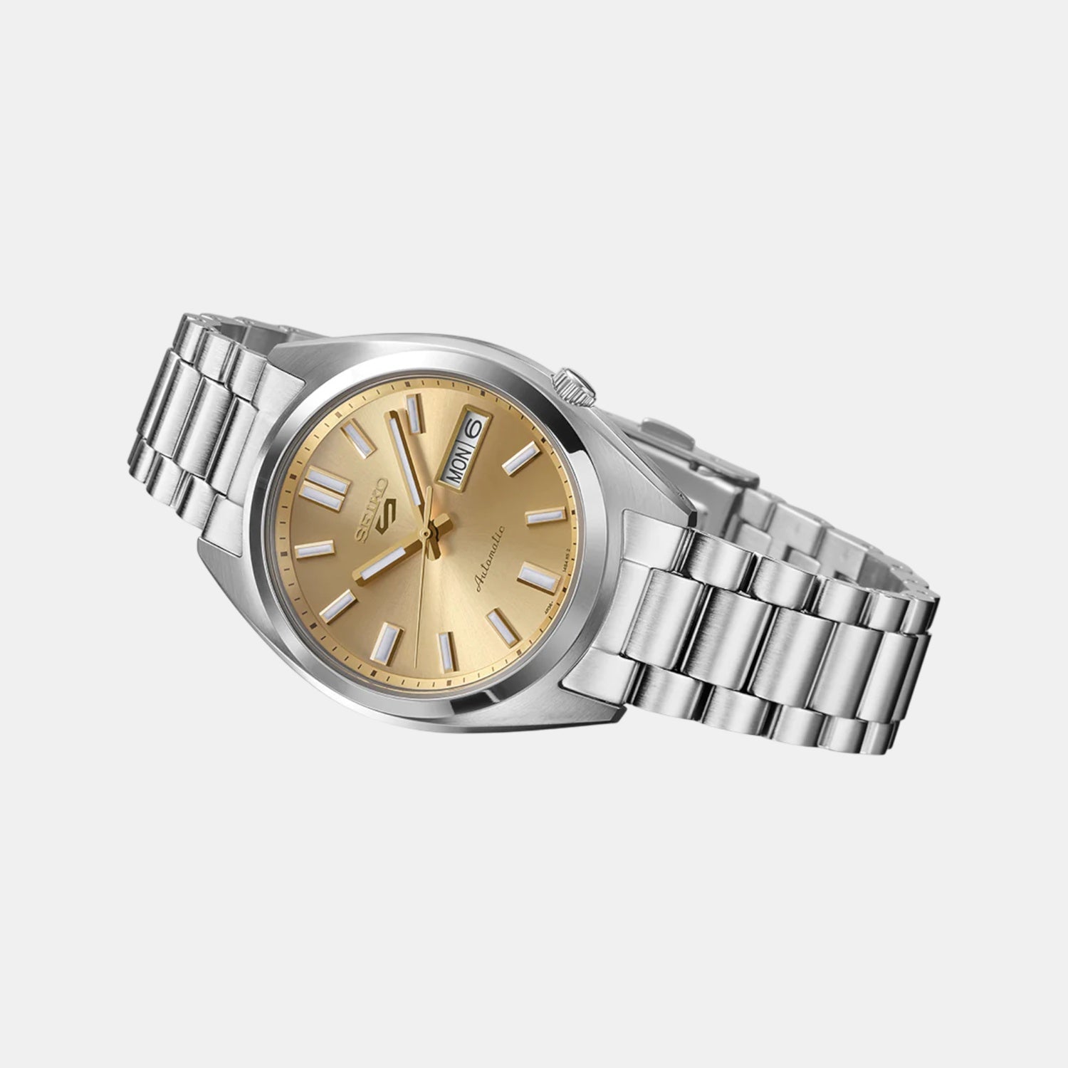 5 Sports Men Automatic Gold Dial Analog Stainless Steel Watch SRPL59K1