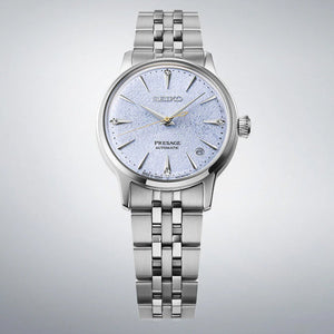 Seiko Presage ‘Frozen Skydiving’ Diamond Cocktail Time Blue Dial Women 34mm SRPL61J1