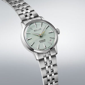 Seiko Presage ‘Frozen Mojito’ Diamond Women Cocktail Time Ice Green Dial Women 34mm SRPL63J1
