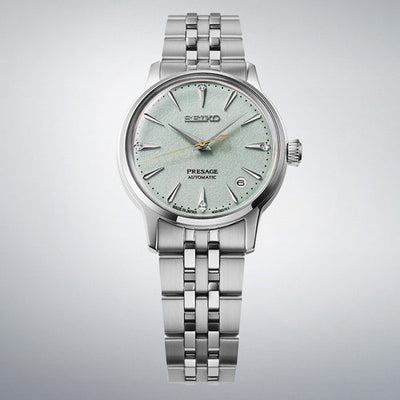 Seiko Presage ‘Frozen Mojito’ Diamond Women Cocktail Time Ice Green Dial Women 34mm SRPL63J1