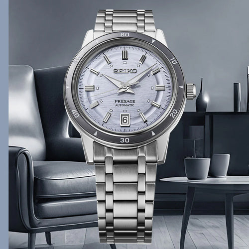 Seiko Presage Style 60's in Silvery Violet Dial Men 39.5mm SRPL73J1