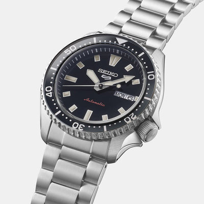 5 Sports Men Automatic Black Dial Analog Stainless Steel Watch SRPL85K1
