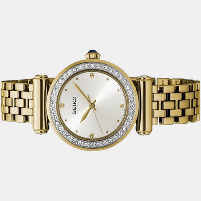 Dress Women Quartz White Dial Analog Stainless Steel Watch SRZ468P1