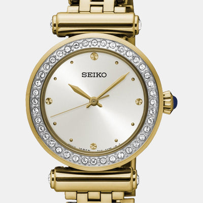 Dress Women Quartz White Dial Analog Stainless Steel Watch SRZ468P1