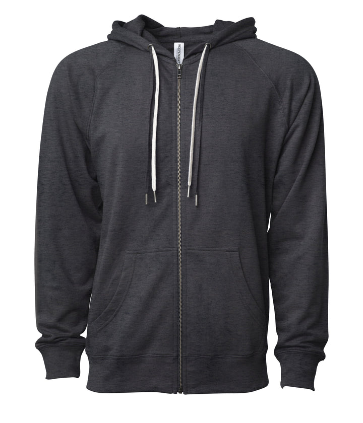 Unisex Lightweight Loopback Terry Zip Hood