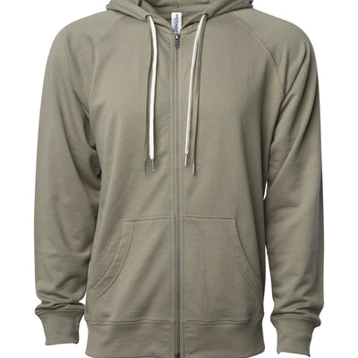 Unisex Lightweight Loopback Terry Zip Hood