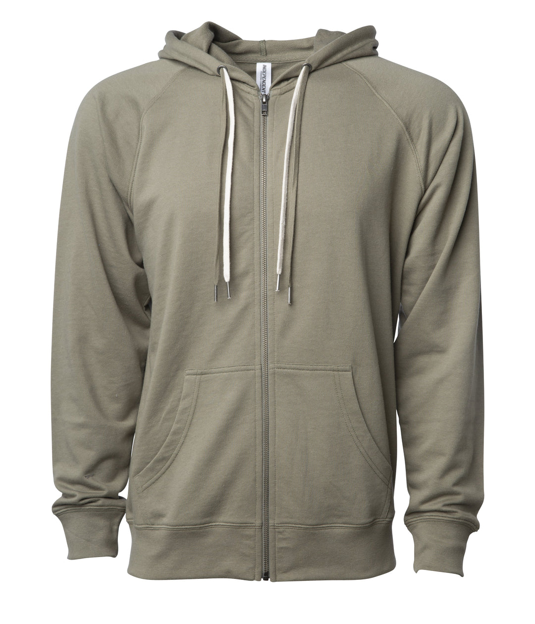 Unisex Lightweight Loopback Terry Zip Hood