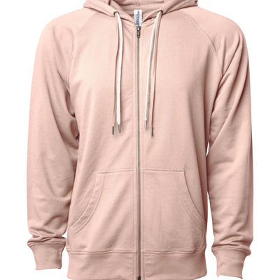 Unisex Lightweight Loopback Terry Zip Hood