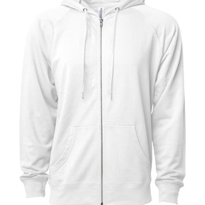 Unisex Lightweight Loopback Terry Zip Hood